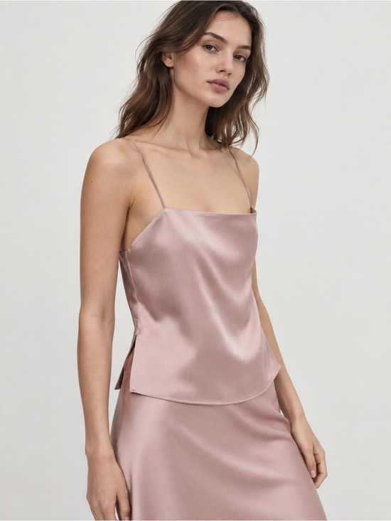 Massimo Dutti Tops - NWT Massimo Dutti Pink Strappy Satin Top Size Medium‎